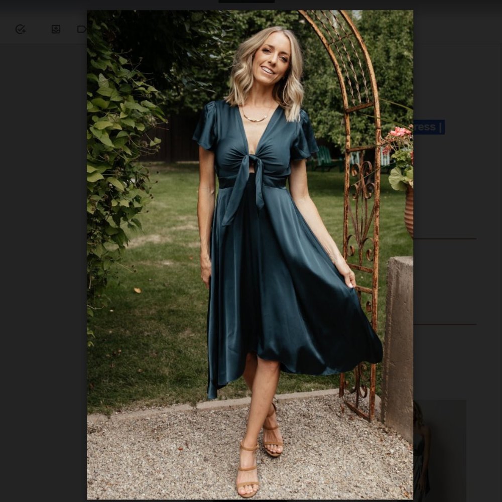 NWT - Baltic Born - Poppy Satin Midi Dress | Midnight Blue - XL